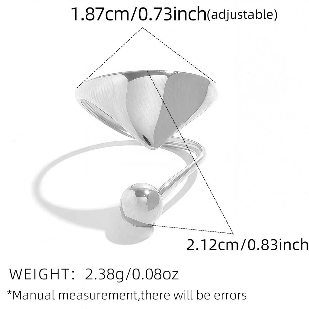 Minimalist Designer 18K Gold Color Plated Geometric Pattern Asymmetric Rings Waterproof Stainless Steel Zircon For Women