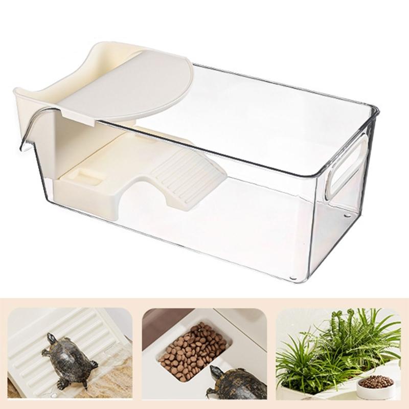 Turtles Enclosure Tanks With Layered Platforms Cave Wetland Simulation And 360 Degree Visibilities For Reptiles Pet