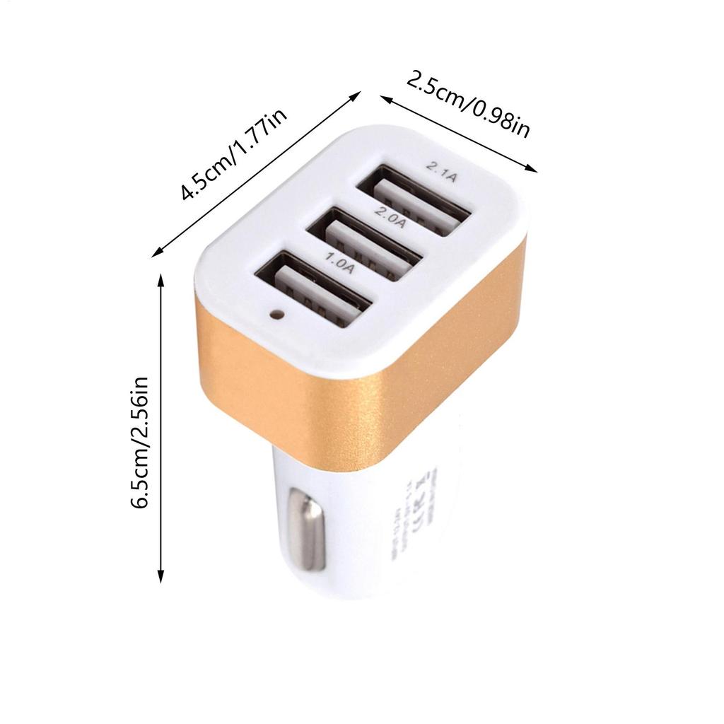 Cell Phone Car Charger Car Charger With 3 USB Ports For Mobile Phones Efficient Heat Dissipation Design Automotive Charging Tool