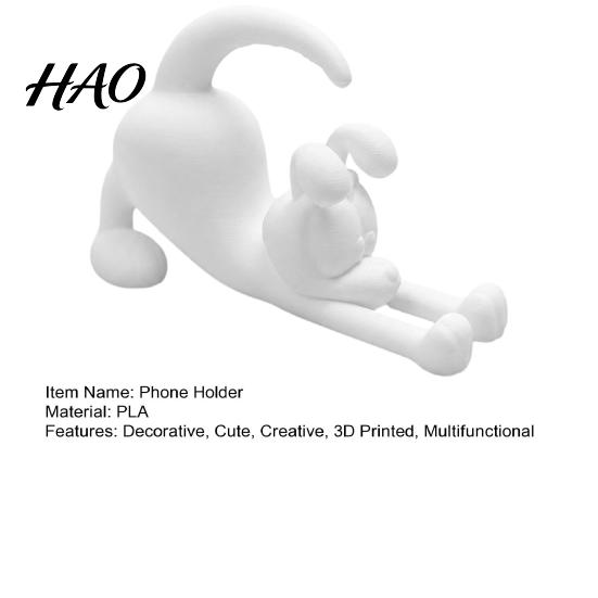 Cute Home Decor Items 3D Printed Puppy Phone Holder, Desktop Stand, Mobile Phones PLA Material Stand Support Lazy Dog Ornament for Office Desk