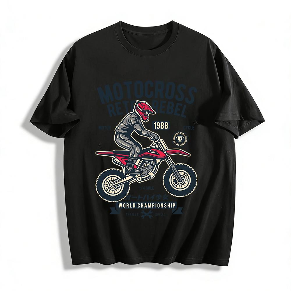 

Vintage Motocross Rebel 1988 Championship Graphic Casual Tee Pure cotton T-shirt XXS