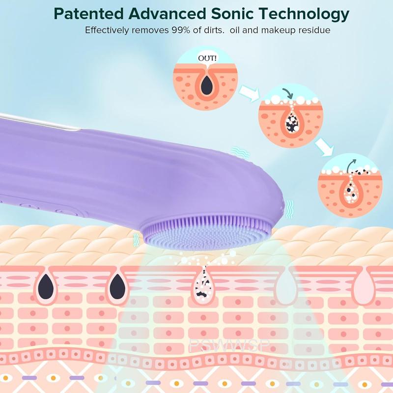 Electric Silicone Facial Cleanser Brush Sonic Vibration Skin Care Cleansing Tools Beauty Cleaning Face Scrubber Cleanser Brush