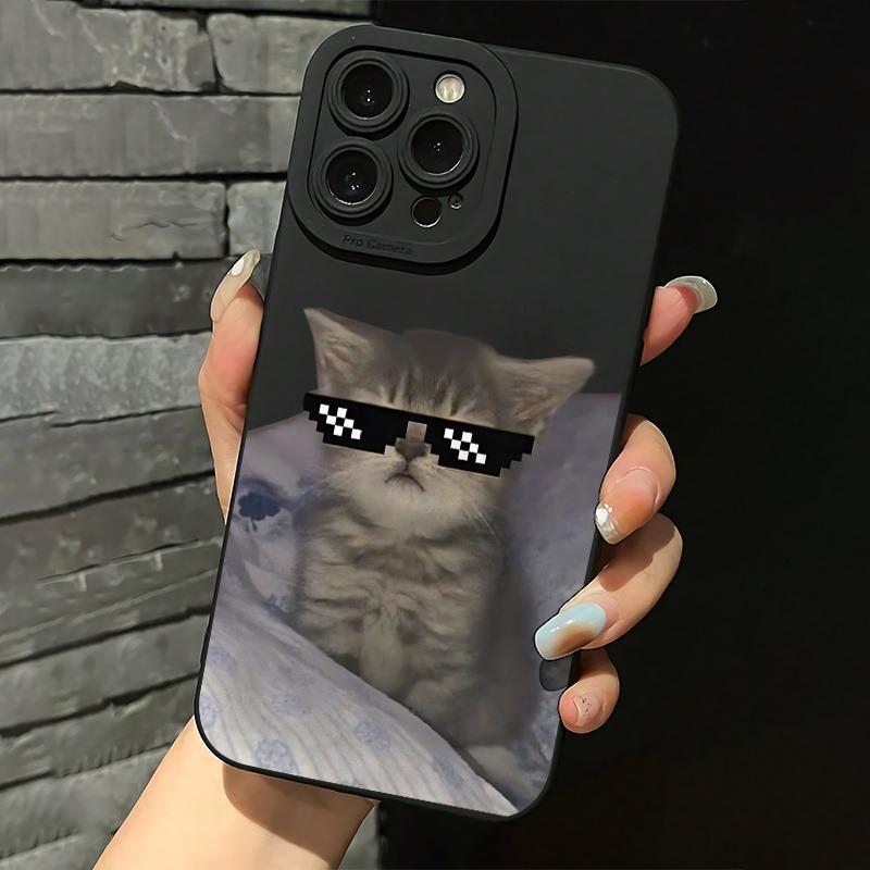 Mosaic Fashion Cat Pattern Phone Case Suitable for iPhone 17 16 15 14 13 12 11 Pro/Max/Plus Anti Drop and Anti Shock Back Cover