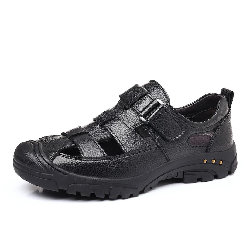 

Классические фирменные туфли-оксфорды с вырезом, новые, для походов на открытом воздухе, мужская повседневная обувь, универсальные коричневые мужские сандалии для кемпинга, бесплатная доставка 44 чёрный