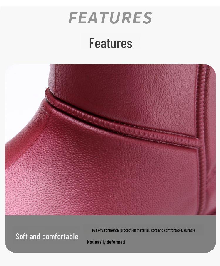 Damen Plüsch Wasserdicht Rutschfest Schnee- & Regenstiefel - Warme EVA Schuhe im koreanischen Stil für Küche, Wäscherei, Arbeit