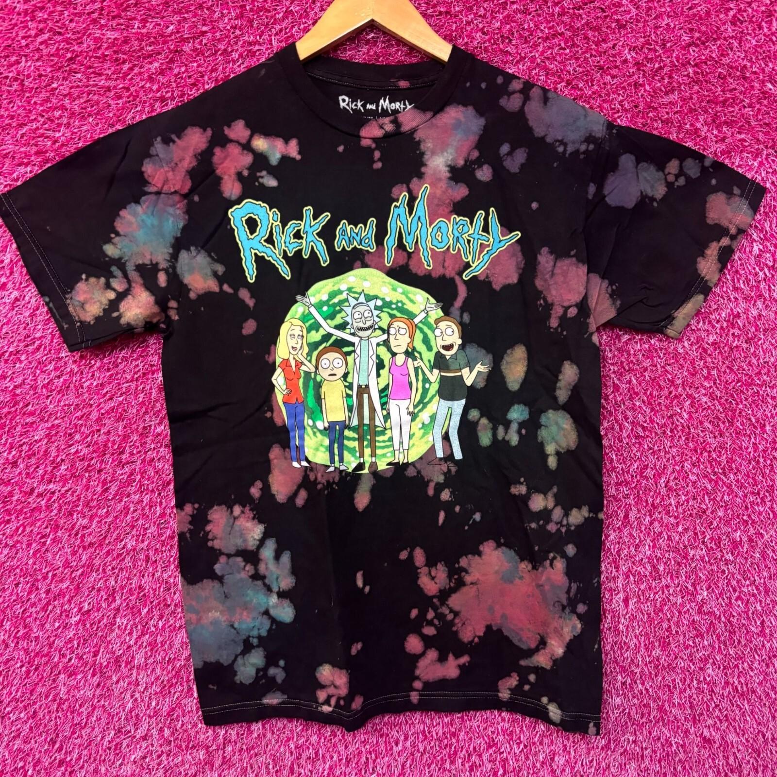 Rick and Morty Family Portrait tiedye 100% Cotton T-shirt Mens Tees Top XL