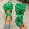 Fashion Women Sandals 2025 New Summer Beach Casual Slippers Fashion Outdoor Bow Tie Flat Shoes  Home Lightweight Sandals Slides Women