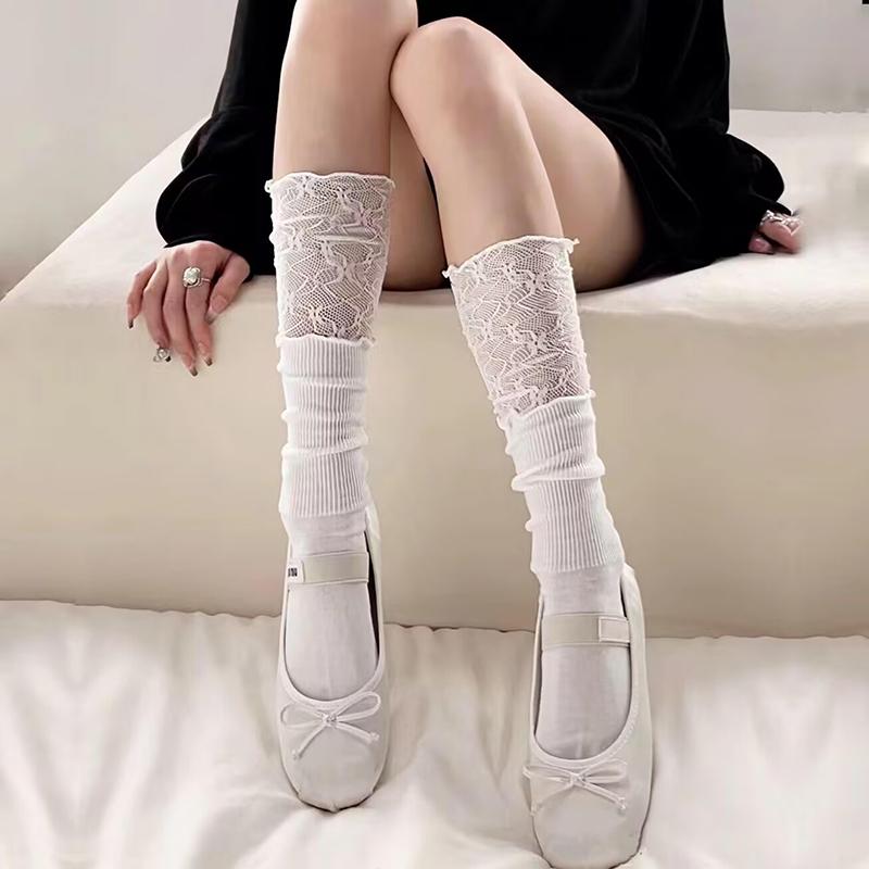 Autumn And Winter Jk Warm Lace Sweet Ballet Style Stacked Socks