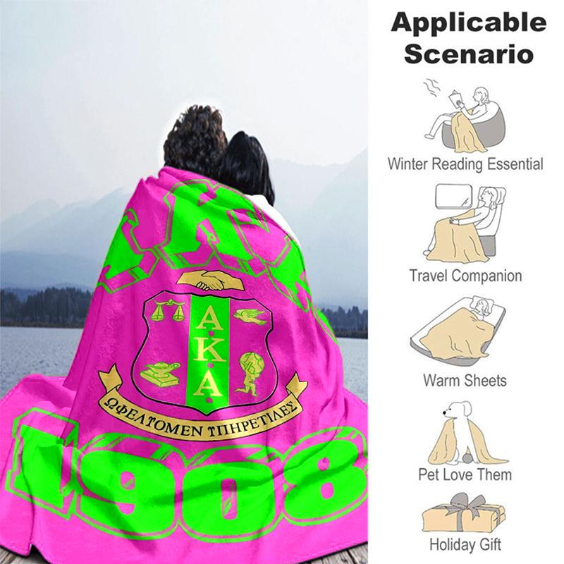 1pc Blanket AKA logo2 Print Design, Lightweight Blanket for Sofa, Bed- Soft &Warm, Gift for All Seasons like Christmas, Halloween