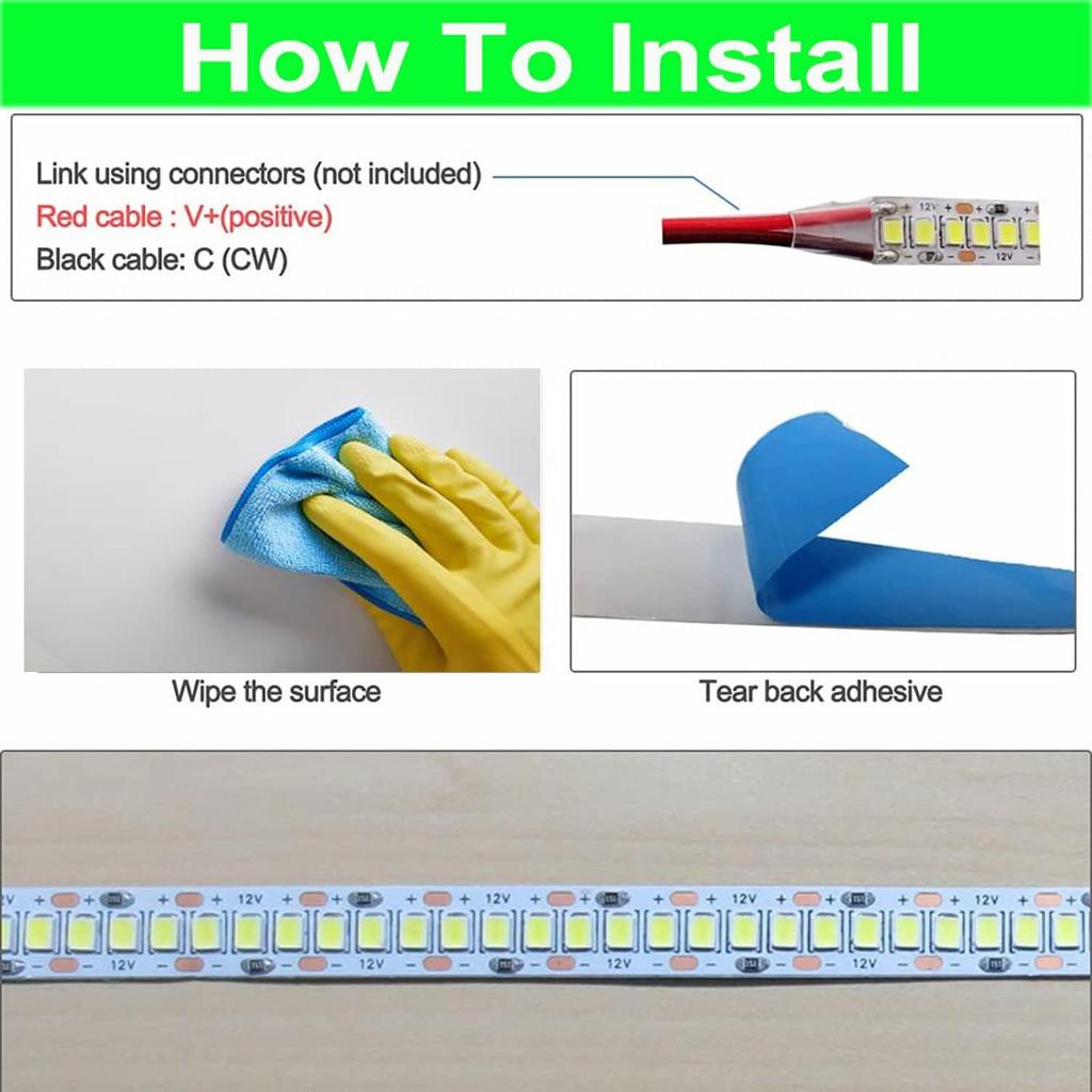12V 24V LED Strip SMD 2835 1M 2M 3M 4M 5M LED Stripe Tape Light 120LED/M  Warm White Flexible Strip Ribbon Home Decor Light