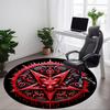 1pc Baphomet Symbol Carpet for Office Non-Slip, Round Carpet, Soft & Comfortable, Carpet for Office, Lightweight Round Floor Mat Yy251226067