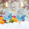 3D Pink Fishtail Number Candles Birthday Cake Candles Digital Candle Decor Cake Topper Birthday Party Anniversary Decoration
