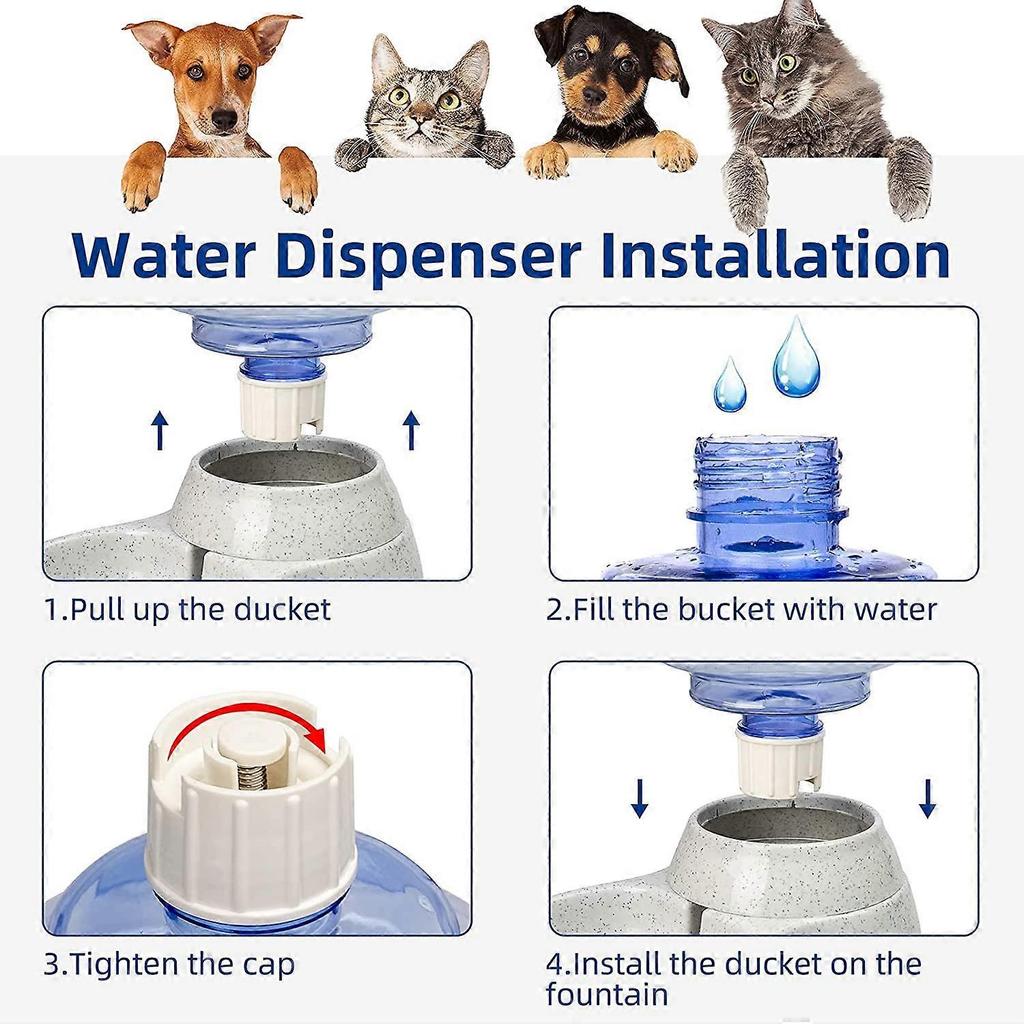 FAYDUDU Cat Water Fountain Automatic Cat Food Dispenser Automatic Water and Food Dispenser 3.8L for Cat and Dog (Feeder+Water Feeder, Style B)