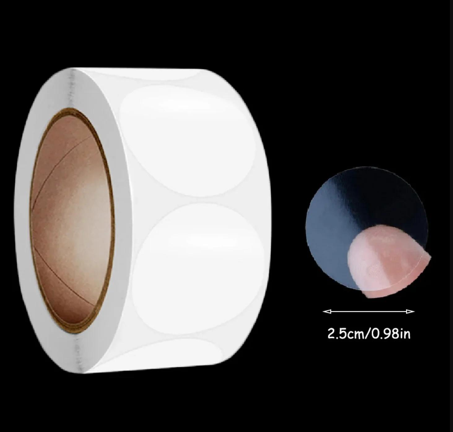 

2.5cm 500 PVC Stickers Colored Circular Envelope Labels, Sealed Retail Packaging Transparent Sealing Labels 2.5cm