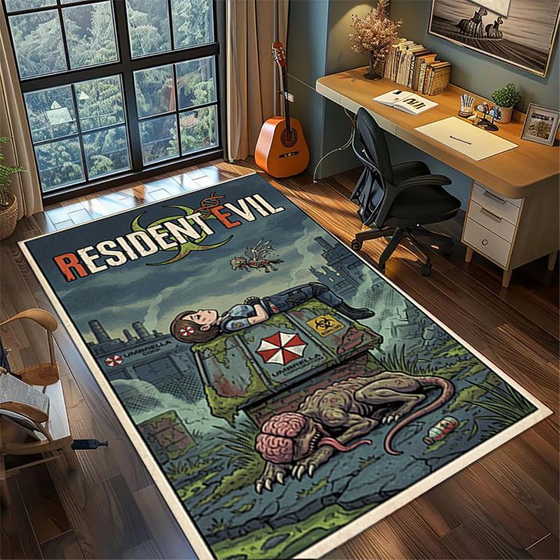 "Resident Evil" Large Area Rug Carpet Non Slip Washable Floor Mat Gamer Room Bedroom Home Decor—kwq75