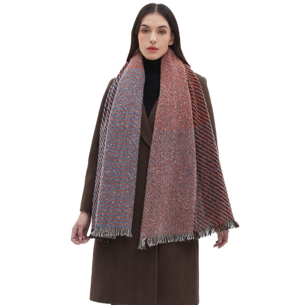 Ladies' New Double-Sided Thickened Versatile European And American Autumn And Winter Scarf, Air Conditioning Shawl