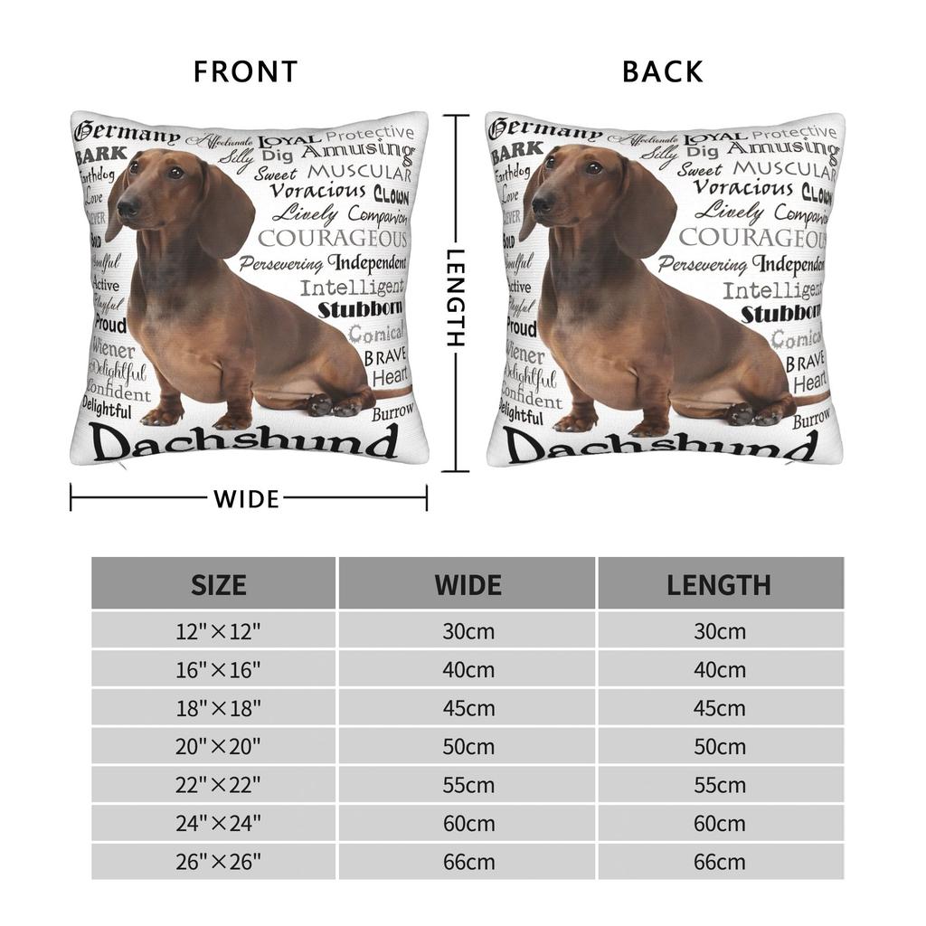 Dachshund Traits Pillow Case Comfy Pillow Cover Fashion Pillowcases For Living Room Sofa