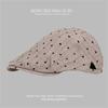 New retro fashion striped beret women's spring thin big head circumference showing face small versatile forward hat