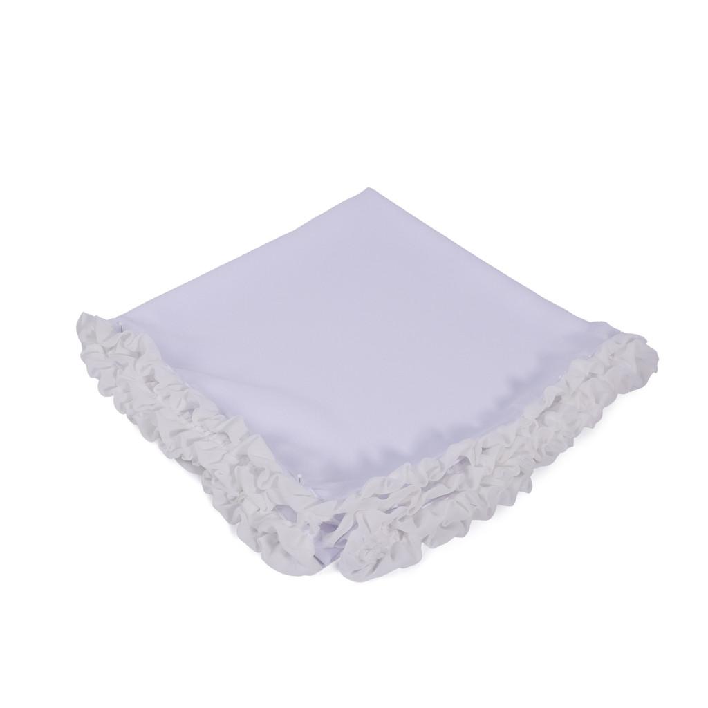 Традиционный женский полиэстеровый платок с оборкой по краю для ношения летом и зимой белый