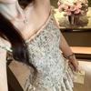 Waist-Cinching 2026 Floral One-Shoulder Short Dress with Elastic Waist - New Summer Style for Women