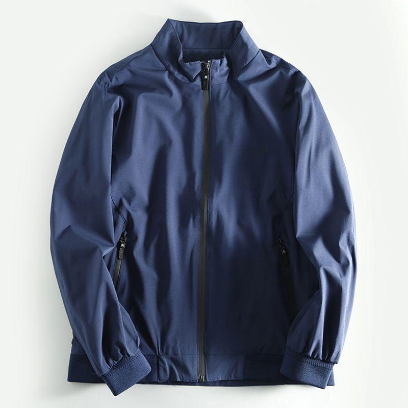 Foreign Trade Original Order Spring & Fall New Arrival Export Thin Men Stand-up Collar Casual Jacket Sports Outwear Tail Order Cattle Goods Tops Navy Blue L