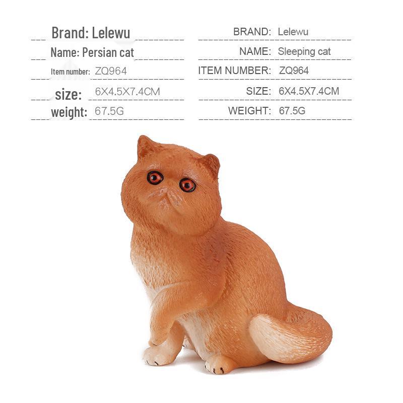 Children's Black and White Kitten Simulation Set - Toy Cat Figurine