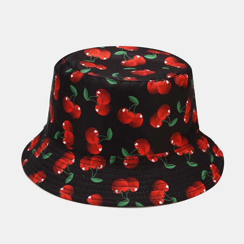 Creative Printed Fruit Pattern Bucket Cap Unisex Outdoor Leisure Fisherman Hat Summer Beach Uv Protection Sun hats Panama Bob