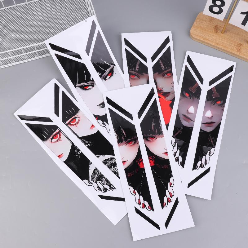 1Pair Waterproof Bike Front Suspension Fork Decals Peeking Eyes Bicycle Front Fork Stickers For Mountain Bike Off Road Bike