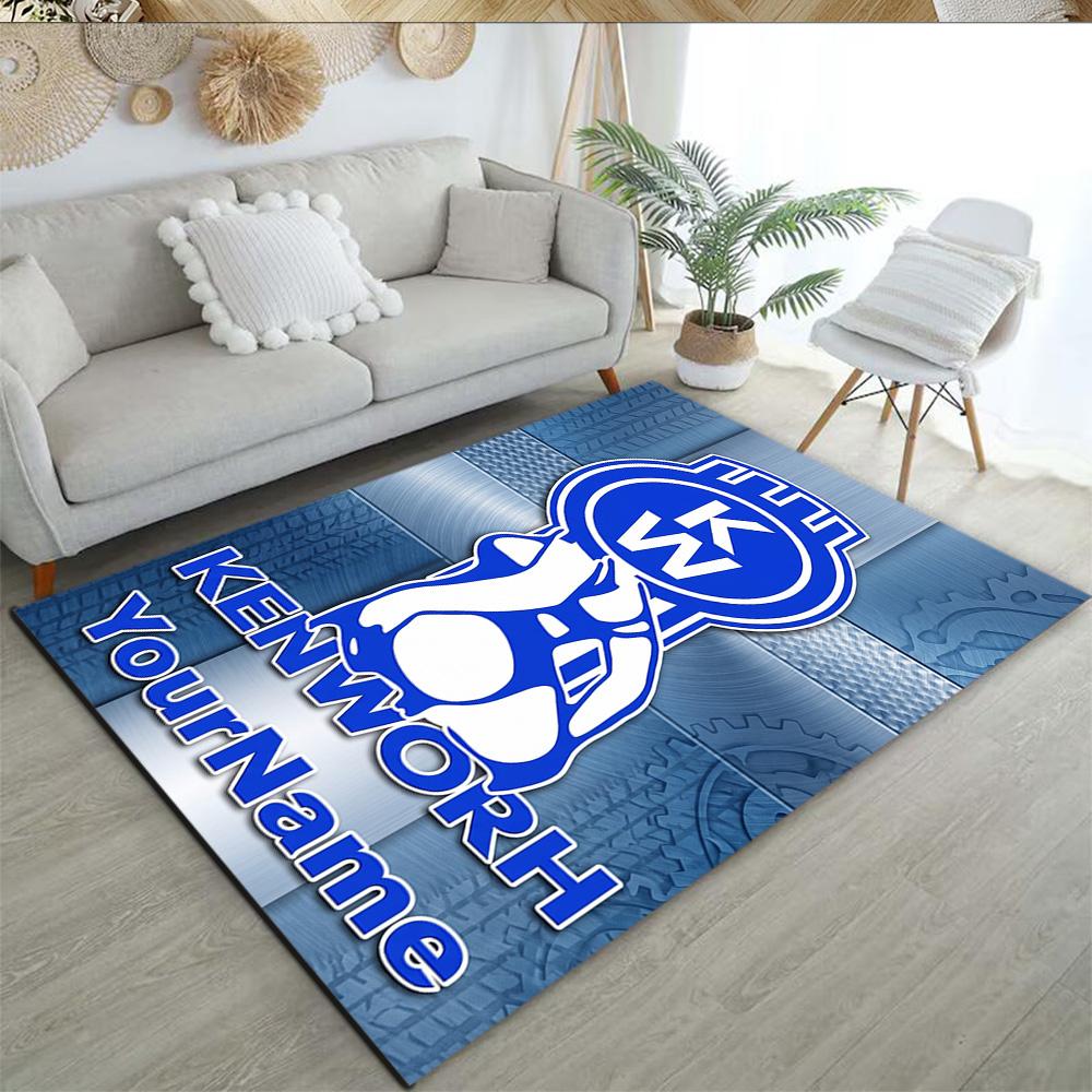 Kw Heavy Trucks Customizable Name Area Rug Suitable for Foyer Outdoor Decorate room Study room Anti-slip Rug Office home decor
