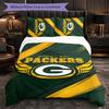 Green Bay Packers Pattern Microfiber 3Pcs Bedding Set Decor Duvet Cover Set For Bedroom Home Use