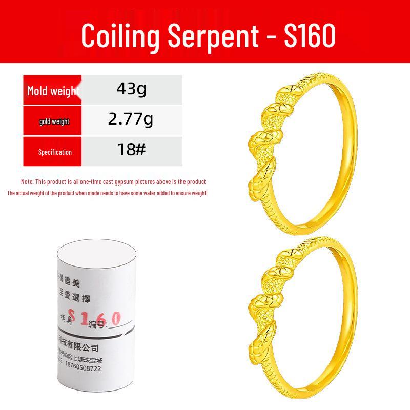 DIY Gold & Silver Jewelry Swirling Snake Ring Mold with Gold Beating Tools