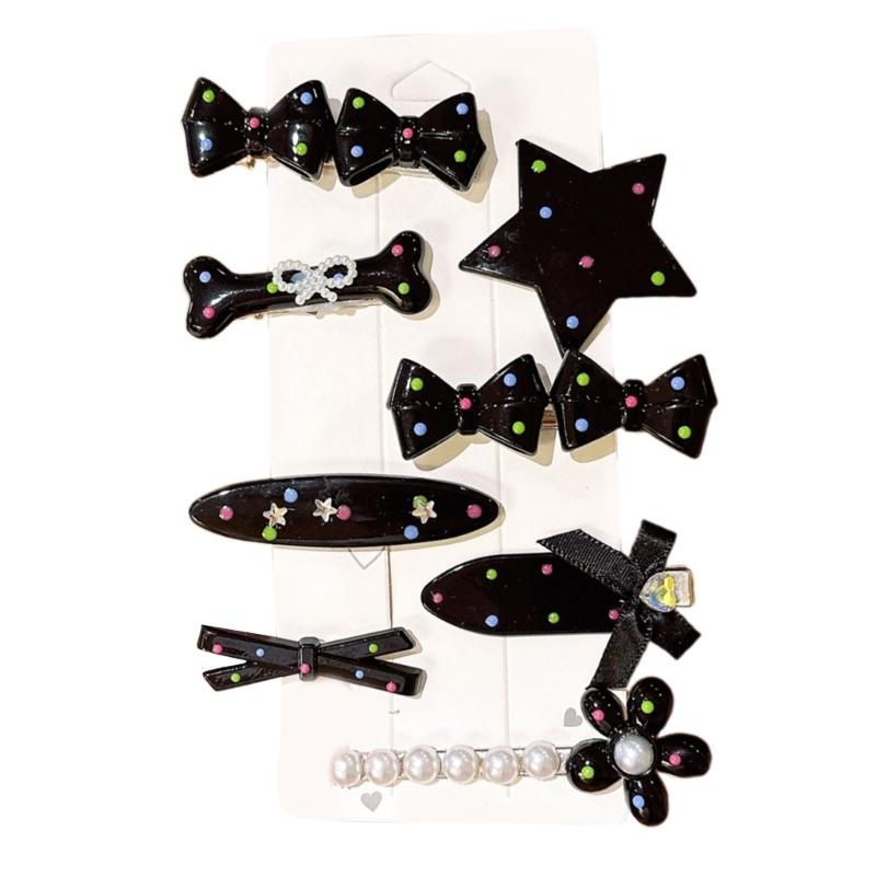 8Pcs Star Hair Clip Slip Resistant Duckbill Barrettes Plastic Hairpin for Women Girls Everyday Hairstyling Accessories