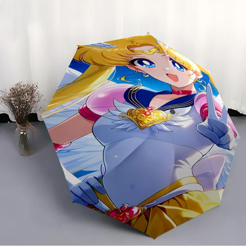 1pc Sailor Moon Umbrella, Sun Protection, And UV Shielding. It Has Eight Sturdy Ribs for Outdoor Use And Perfect As a Holiday Gift
