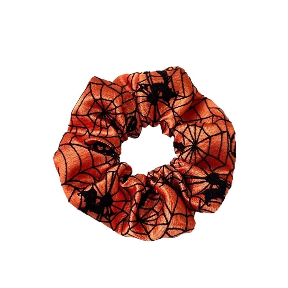 Gothic Spider Web Hair Bow Spring Clip Halloween Scrunchie Fashion Pumpkin Hair Clip Cosplay