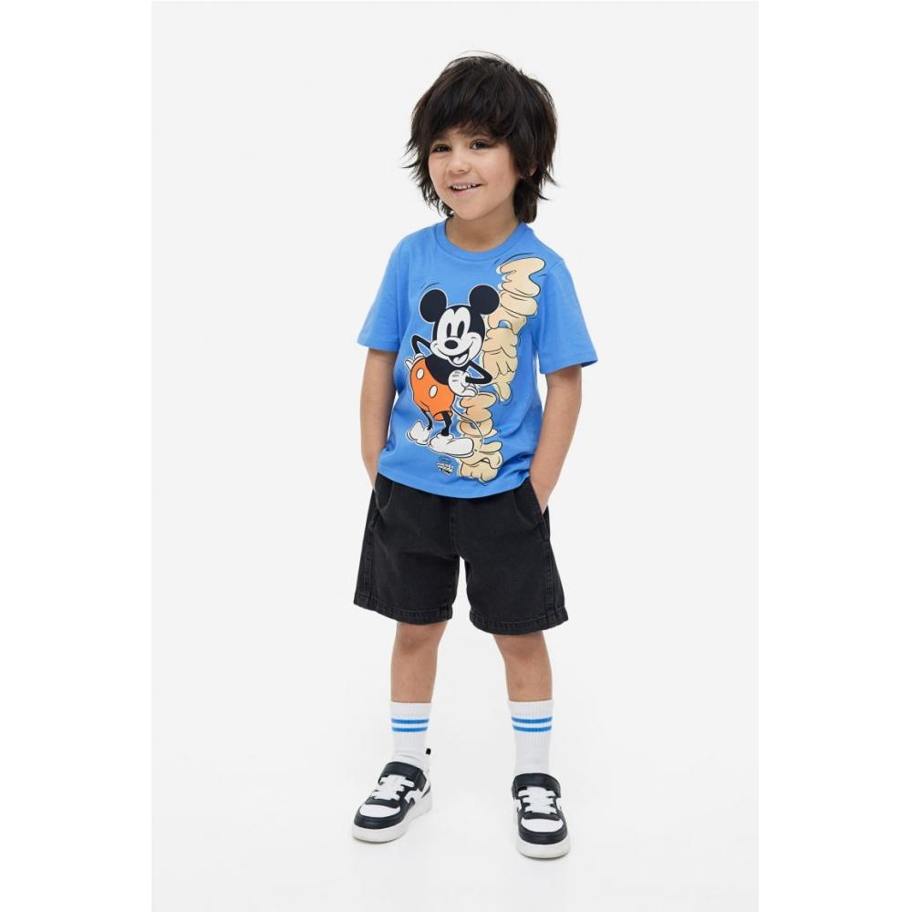 

Футболка с принтом HM, комплект из 3 предметов, синий Микки Маус