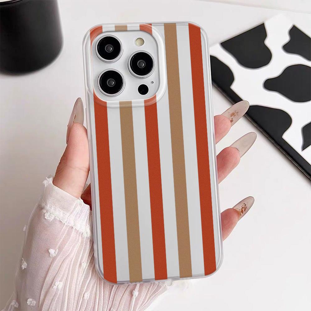 Colorful Vertical Stripes Phone Case For IPhone 11 13 14 PIus 15 12Pro Case 16 17 Pro Max 17Air Case Shockproof Clear Soft Case