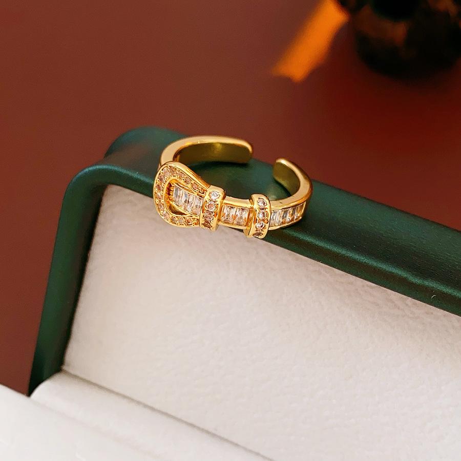 5A Grade Zircon Bauhinia Pattern Open Ring - Luxurious, Versatile, Exquisite Jewelry for Women