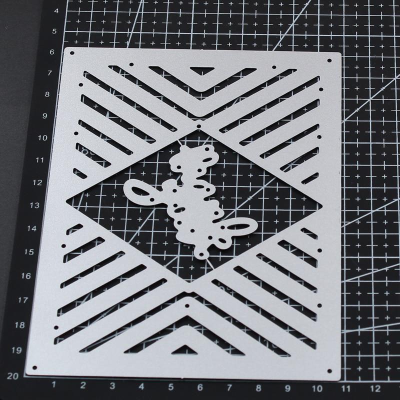Grid Background Box Metal Cutting Die Stencils Scrapbook Photo Album Paper Card Decorative Craft Die