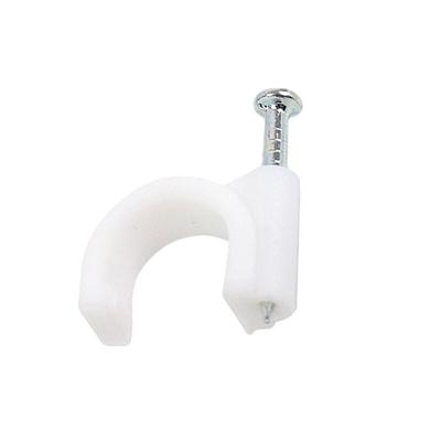 Luogang 25mm Round Cable Clips with Steel Nails, 50 Pack
