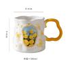 Oil Painting Wind Butterfly Love Flower Mug Coffee Cup Ceramic Water Cup Wind Breakfast Cup Girls Gift Niche