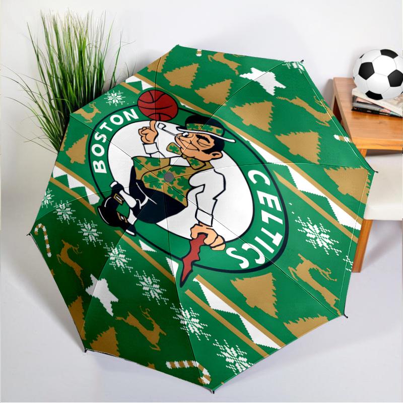 Celtics Logo Umbrella 8-Frame for Travel, Camping, Casual Lightweight Portable Umbrella, Essential for Every Family Holidays Gift