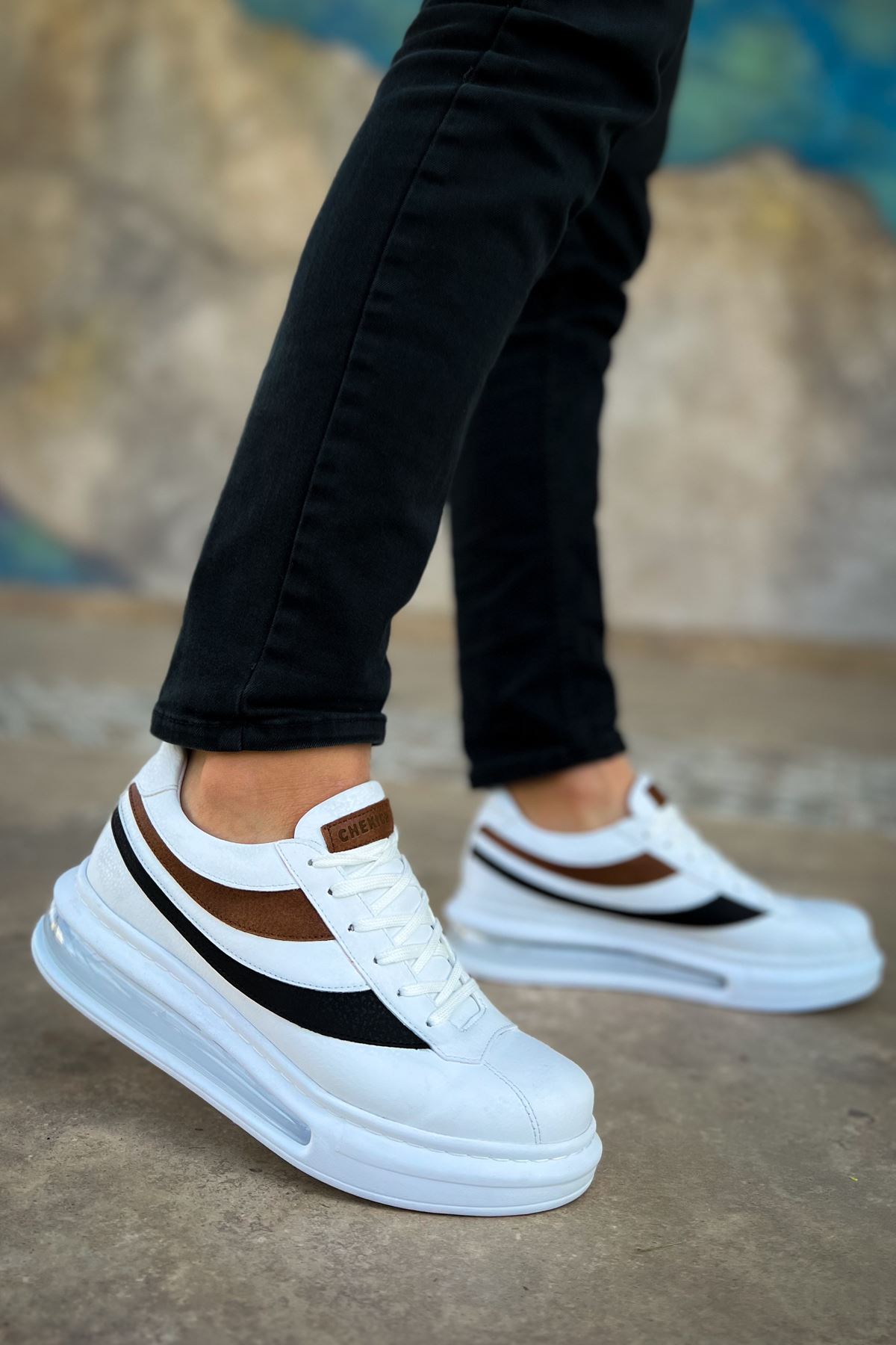 CHEKİCH New Collection CH172 Ariosa  Men Shoe White Black Brown Tan 44