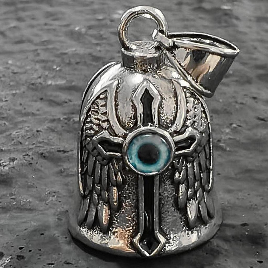 Motorcycle Bell Decor Evil Eye Motorcycle Bell For Luck Riding Safety Alloy Handlebar Accessory Protective Ornament For Dad