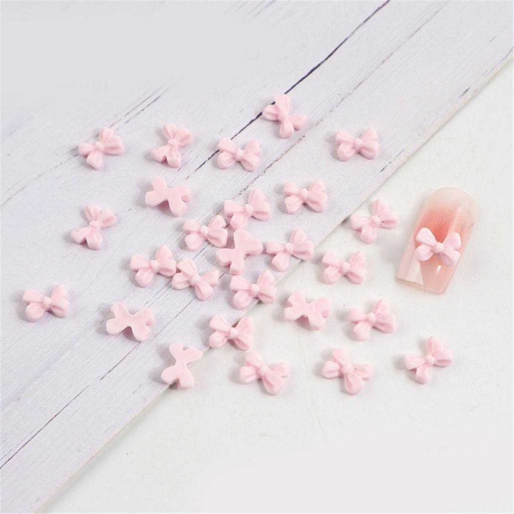 Simple Bowknot Nail Charms 3D Resin Ribbon Bows Manicure Accessories DIY Crafts Supplies Resin Bows Nail Decorations