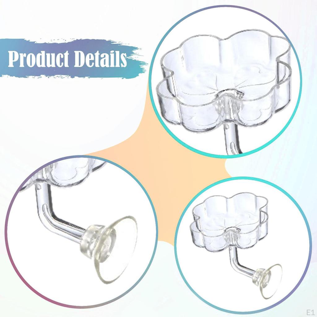 2 Easy-to-install Mini Acrylic Shrimp Feeders with Suction Cup.