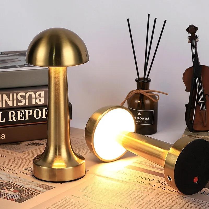 Rechargeable Table Lamp Metal Touch Decor for Bar Coffee Table Restaurant Decoration Light Desk LED Night Lights Bedroom
