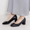Himiko Square Buckle Chunky Heel Pumps / 643103 Black 235