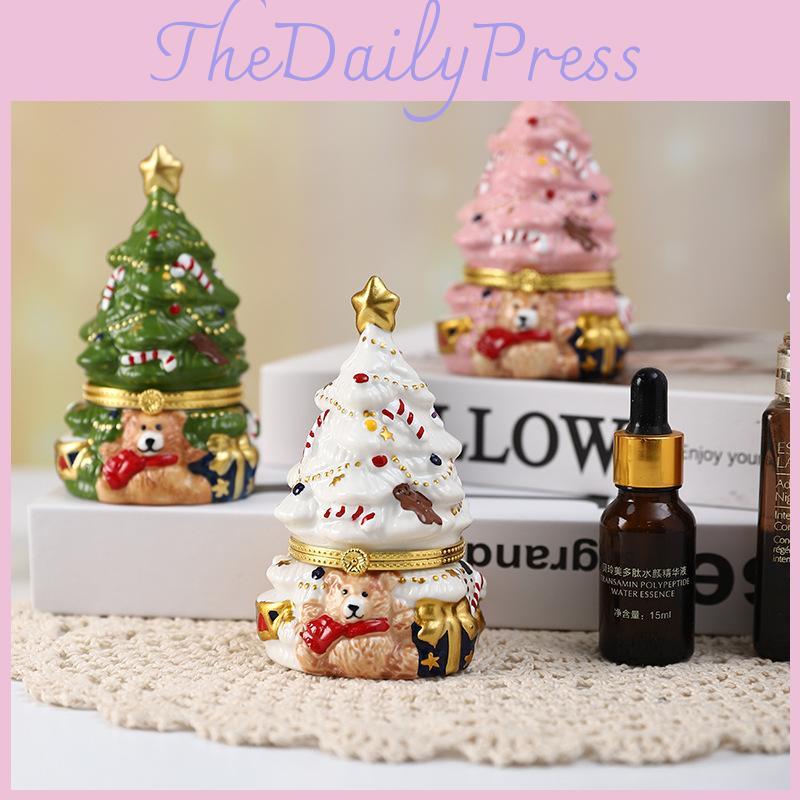 Bear Holiday Resin Christmas Tree Ornament With Creative Gift Jewelry Decor Box