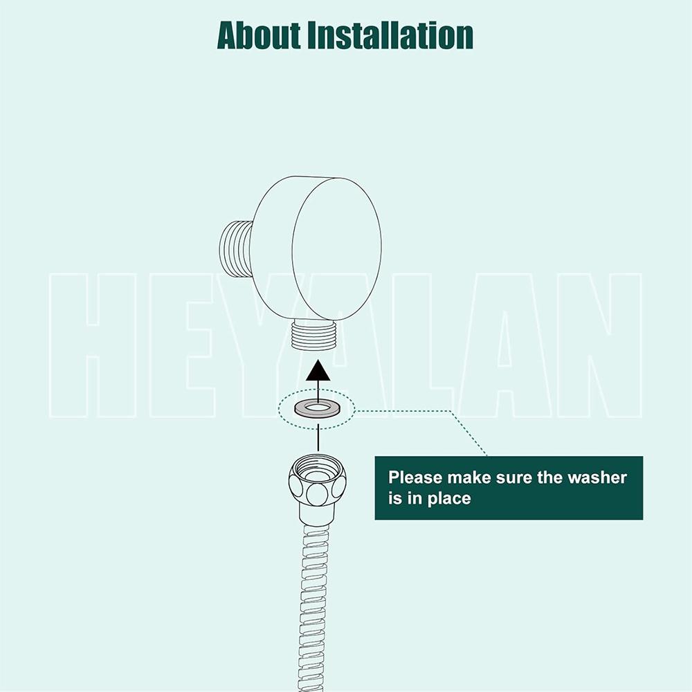 Bathroom G1/2 Shower Hose Connector Round Wall Union Supply Elbow Outlet Spout Wall Mounted,Brushed Nickel