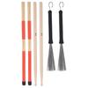 Drum Sticks Set 5A Classic Maple Rod Instrument Accessory with Retractable Brushes for Jazz